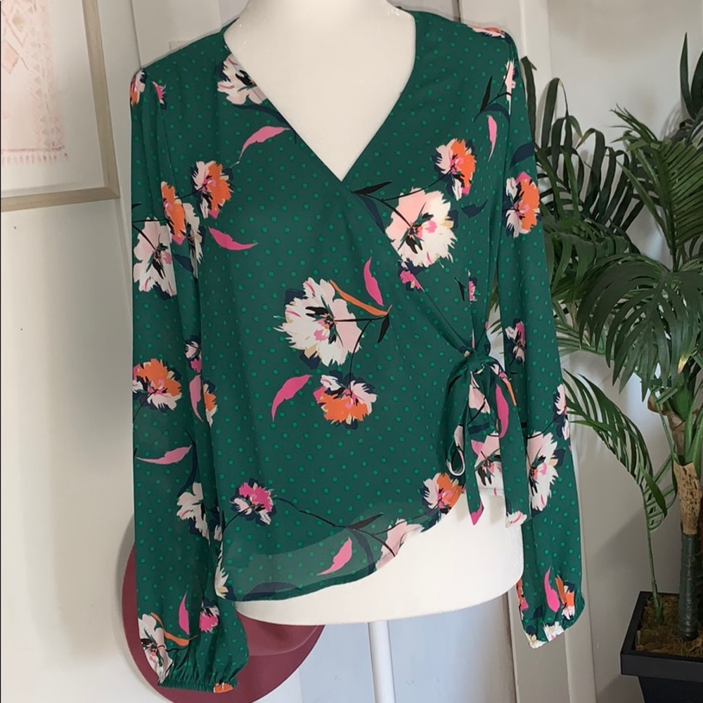 Express mock wrap shirt